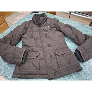 Abercrombie Fitch VTG Y2K Puffer Down Feather Fill Jacket Bella Swan Med FLAWED